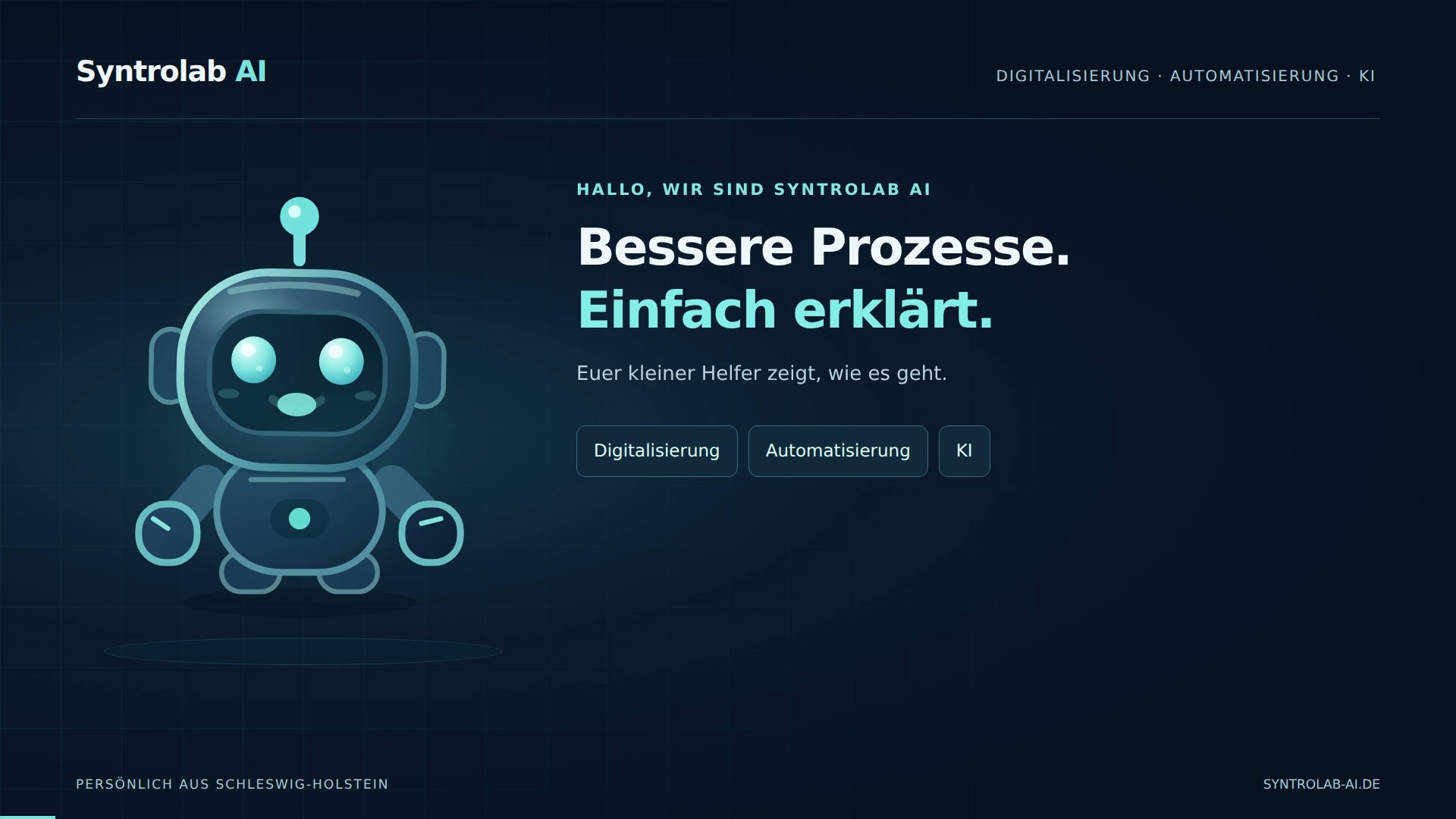 Syntrolab AI: Unser Roboter erklärt Digitalisierung, Automatisierung und KI.